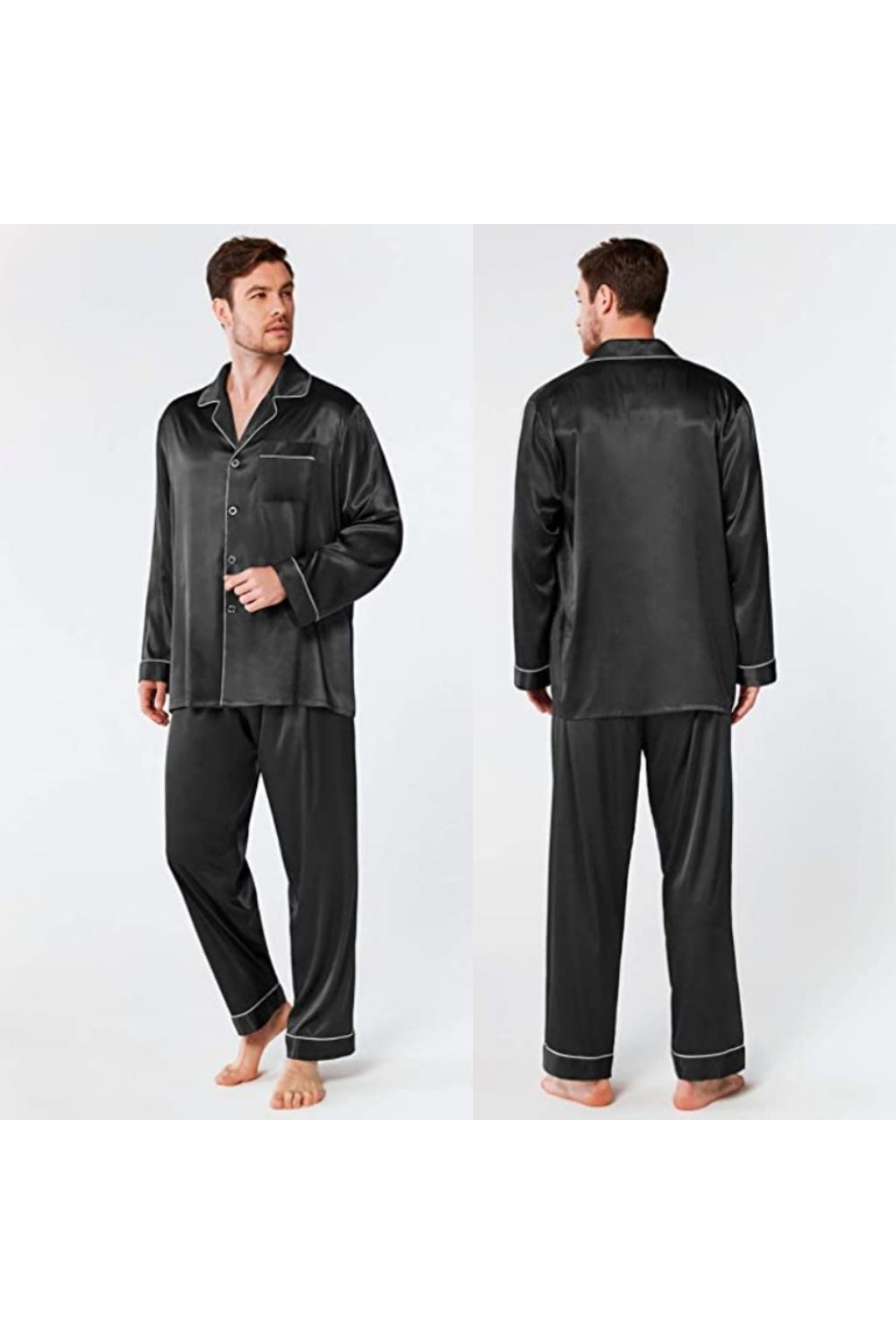 Men's Long Sleeve Satin Pajamas