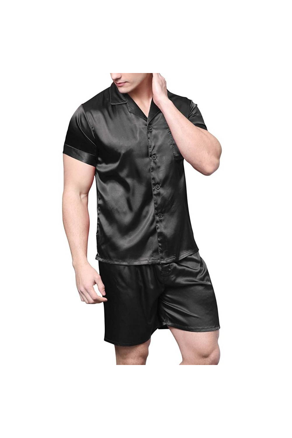 Men's Short Sleeve Satin Pajamas