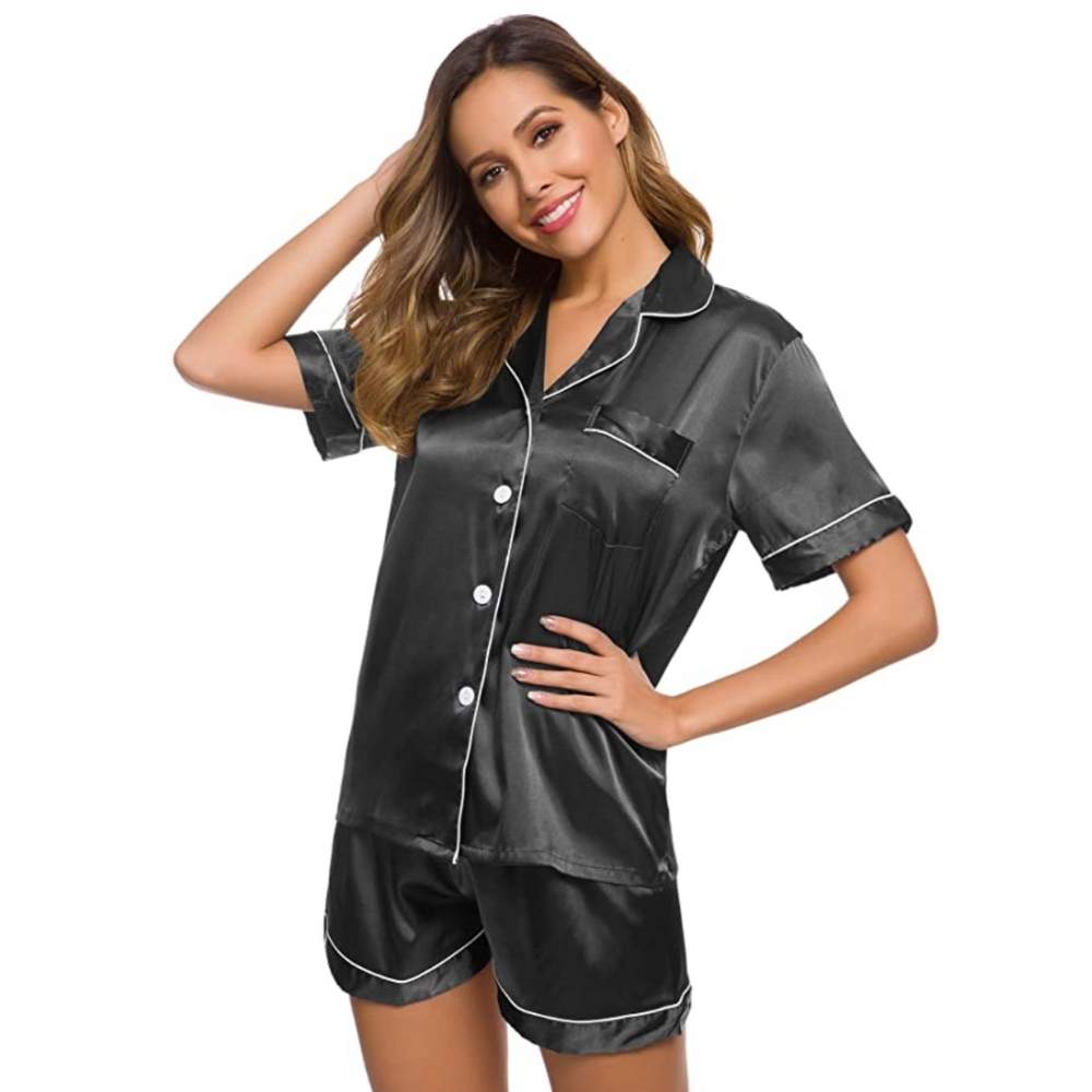 buy red satin silk pajamas online