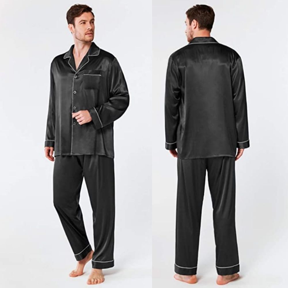 Men's Long Sleeve Satin Pajamas: image 2