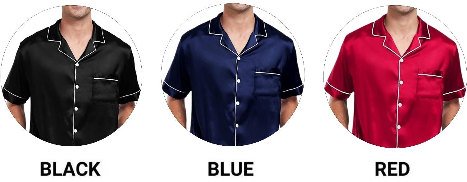 buy mens pajamas set short sleeve sleepwear