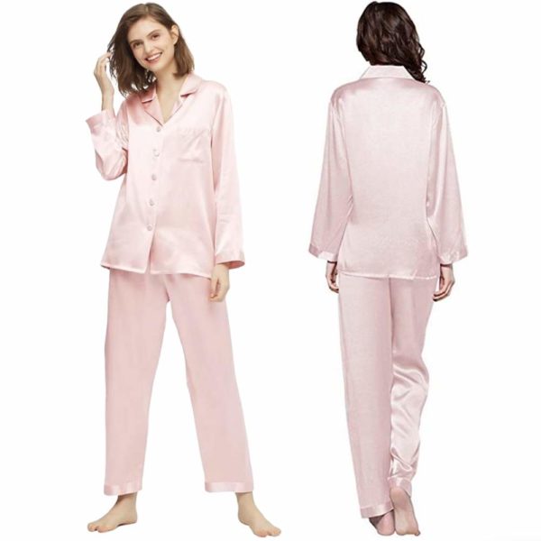 buy pink pure silk pyjamas online